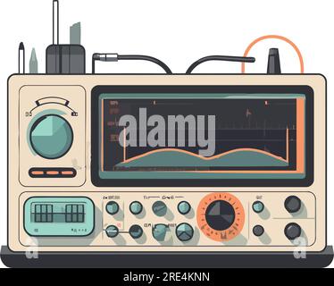 old fashioned audio equipment over white Stock Vector