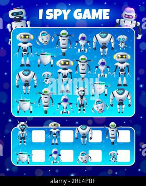 Premium Vector  Cartoon robots and droids math game worksheet quiz