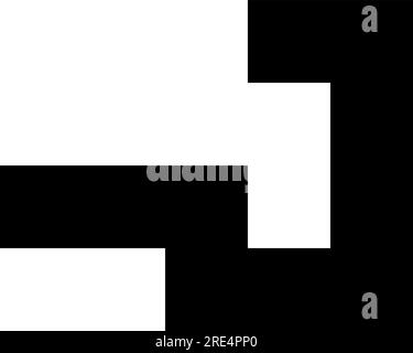 Logo abstract black symbol. Letter Q. Sign like entrance, open space door. Stock Vector