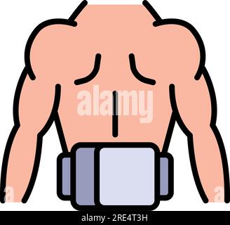 Lumbar belt color icon. Medical, orthopedic icons from gym and fitness concept isolated sign. Vector illustration symbol element for web design and ap Stock Vector