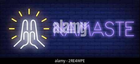 Namaste neon sign Stock Vector