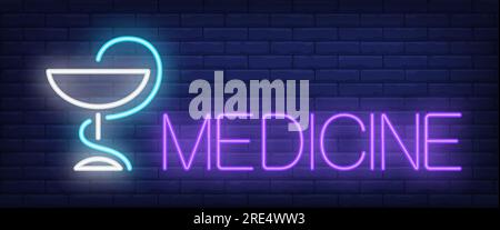 Medicine neon sign Stock Vector