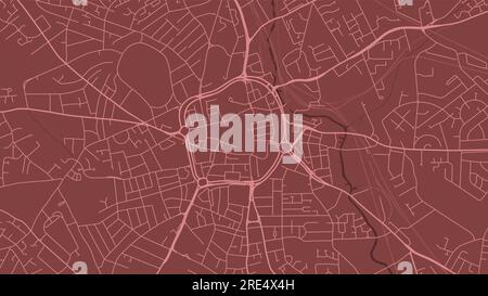 Wolverhampton map, red streetmap poster of UK city Stock Vector