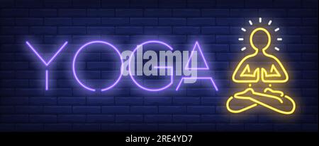 Yoga neon sign Stock Vector