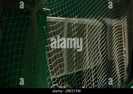 Net in gym. Mesh Details. Light in gym. Interior details. Stock Photo