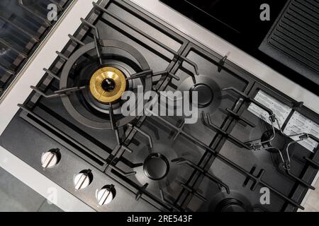 Modern cooking stoves on display in the store Stock Photo