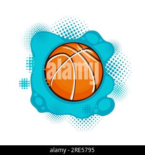 Basketball ball object abstraction. Vector illustration. Flat vector illustration in black on white background. Stock Vector