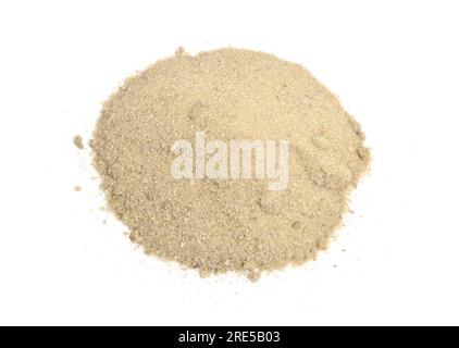 Heep of river sand isolated on white background Stock Photo