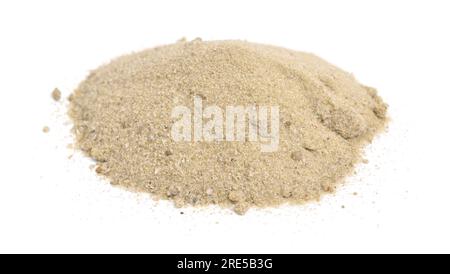 Heep of river sand isolated on white background Stock Photo