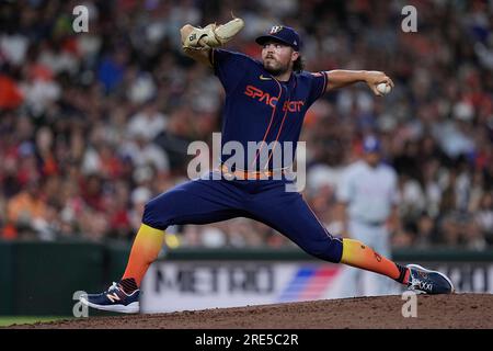 Houston Astros relief pitcher Parker Mushinski delivers during the