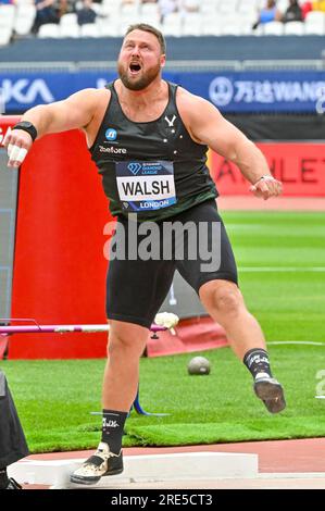 London, UK. 23rd July, 2023. London Stadium, Queen Elizabeth Park, London, UK on July 23 2023. Shot Put Men, WALSH Tom NZL takes 3rd place during the Wanda Diamond League London Athletics Meet at the London Stadium, Queen Elizabeth Park, London, UK on July 23 2023. Photo Credit: Francis Knight/Alamy Live News Stock Photo