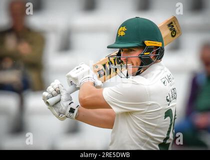 25 July 2023 - Trent Bridge Cricket Ground, Nottingham.  Event: LV Inter County Championship: Notts  CCC v Kent CCC  Caption: SLATER Ben (Nottingham CCC).  Picture: Mark Dunn/Alamy Live News (Events) Stock Photo