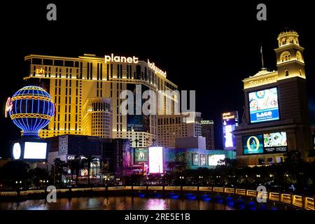 beautiful night scene of Las Vegas Nevada with lit up resort casino Stock  Photo - Alamy