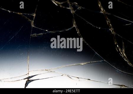 Broken glass background. Abstract background composition with scratches and cracks. Breakage minimalism composition Stock Photo