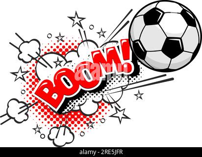 Speech bubble boom hitting ball. Banner, speech bubble, poster and sticker concept.Vector on transparent background Stock Vector