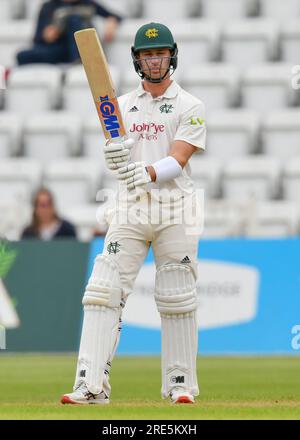 25 July 2023 - Trent Bridge Cricket Ground, Nottingham.  Event: LV Inter County Championship: Notts  CCC v Kent CCC Caption: YOUNG Will (Nottingham CCC).  Picture: Mark Dunn/Alamy Live News (Events) Stock Photo