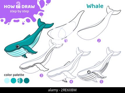 Cute Whale Drawing | Whale drawing, Cute whales, Cute easy drawings