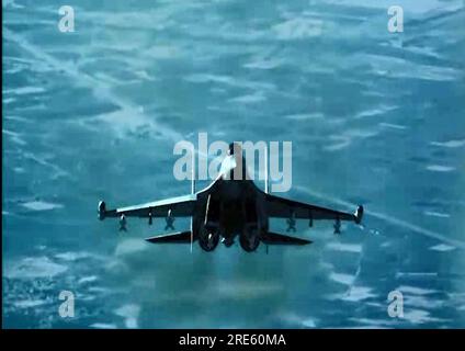 Undisclosed, Syria. 23rd July, 2023. Undisclosed, Syria. 23 July, 2023. A Russian Federation Air Force Sukhoi Su-35 Flanker-E fighter aircraft flies dangerously close to a U.S. MQ-9 Reaper, July 23, 2023 in Syria. The aircraft later fired flares that struck the MQ-9, severely damaging the propeller. Credit: USAF/US Air Force Photo/Alamy Live News Stock Photo