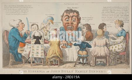 Miss Hibernia at John Bulls Family Dinner 1799 by Isaac Cruikshank Stock Photo