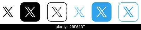 Twitter new icons. Editorial vector logos Stock Vector