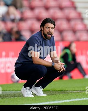 Southampton manager Russell Martin gestures on the touchline