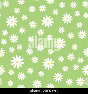 Seamless pattern with chamomile. Vector illustration Stock Vector