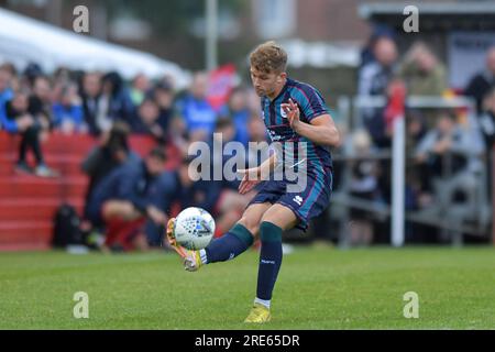 Hartlepool United's Louis Stephenson during the Pre-season Friendly match between Redcar Athletic and Hartlepool United at Green Lane, Redcar in England on Tuesday 25th July 2023. (Photo: Scott Llewellyn | MI News) Credit: MI News & Sport /Alamy Live News Stock Photo