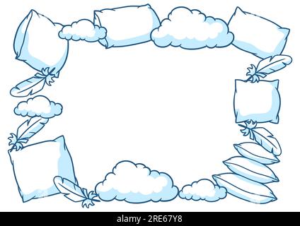 Background with pillows. Accessories for sleeping and bedding. Stock Vector