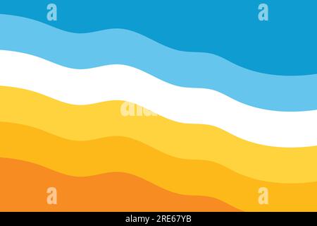 summer, vacation wavy background; top view of the beach- vector illustration Stock Vector