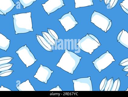 Pattern with pillows. Accessories for sleeping and bedding. Stock Vector