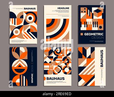 Bauhaus posters with geometric abstract patterns, vector backgrounds or  magazine covers. Modern or retro Bauhaus, Swiss or Scandinavian pattern  posters with simple shape geometric elements and colors Stock Vector Image  & Art - Alamy