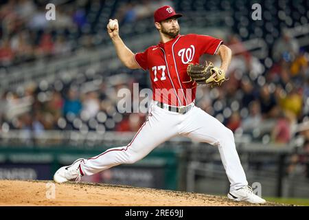 Cory Abbott Men's Washington Nationals Alternate Jersey - Red