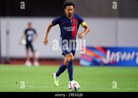 Osaka, Japan. 25th July, 2023. Marquinhos (PSG) Football/Soccer : Friendly match between Paris Saint-Germain 0-0 Al-Nassr FC at Yanmar Stadium Nagai in Osaka, Japan . Credit: Naoki Nishimura/AFLO SPORT/Alamy Live News Stock Photo