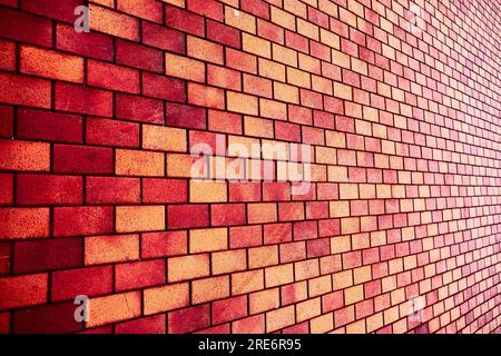 Red brick pattern texture in perspective view. Stock Photo