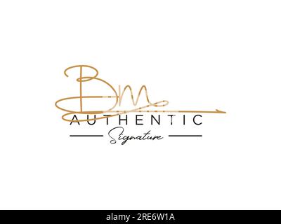 BM Signature Logo Template Vector. Stock Vector