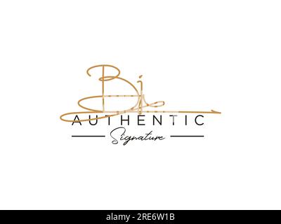 BJ Signature Logo Template Vector. Stock Vector