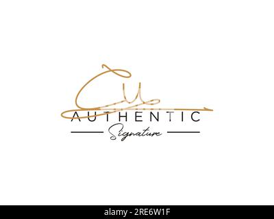 CU Signature Logo Template Vector. Stock Vector