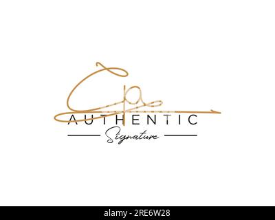 CP Signature Logo Template Vector. Stock Vector