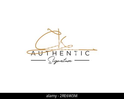 CK Signature Logo Template Vector. Stock Vector