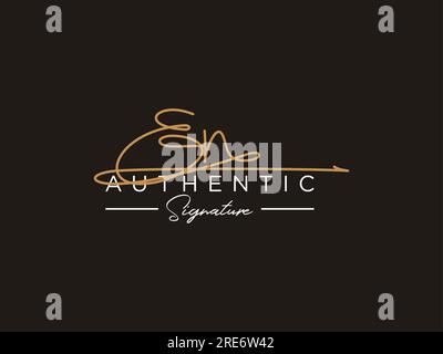 EN Signature Logo Template Vector. Stock Vector