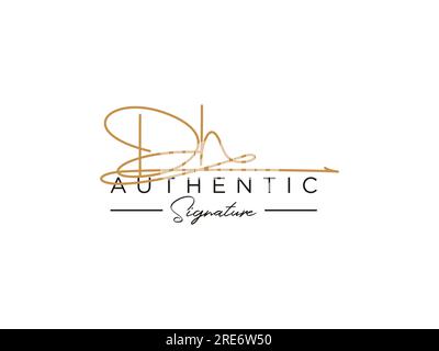 DH Signature Logo Template Vector. Stock Vector