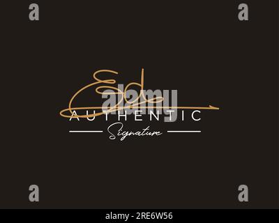 ED Signature Logo Template Vector. Stock Vector