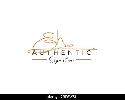 EH Signature Logo Template Vector. Stock Vector