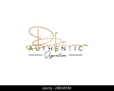DF Signature Logo Template Vector. Stock Vector