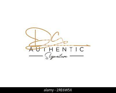 DC Signature Logo Template Vector. Stock Vector