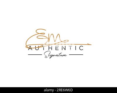 EM Signature Logo Template Vector. Stock Vector