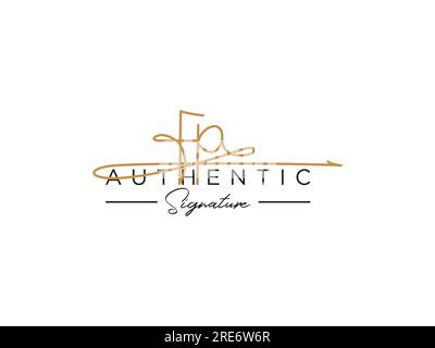 FP Signature Logo Template Vector. Stock Vector