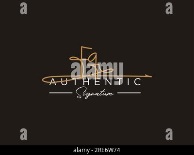 FQ Signature Logo Template Vector. Stock Vector