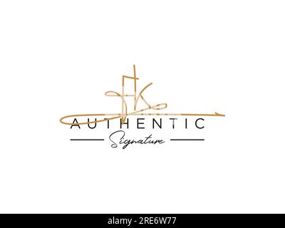 FK Signature Logo Template Vector. Stock Vector