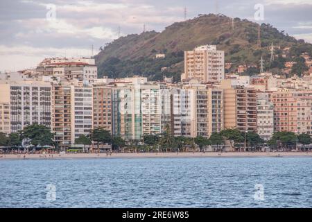 Icarai Beach in Rio de Janeiro, Brazil - April 23, 2023: View of icarai beach in Niteroi in Rio de Janeiro. Stock Photo